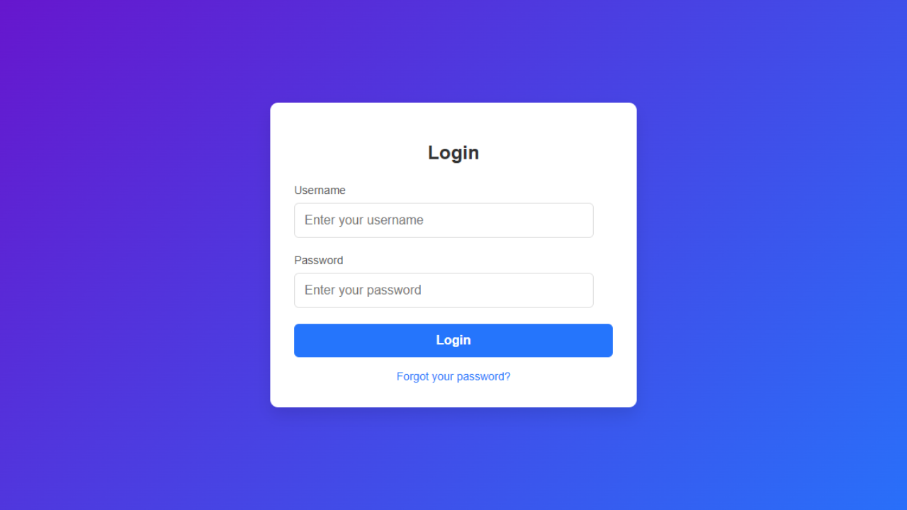 Gradient Login Modern Login Page Template